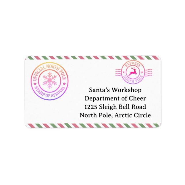 North Pole-post | Förtrollad Alv Adressetikett (Framsidan)