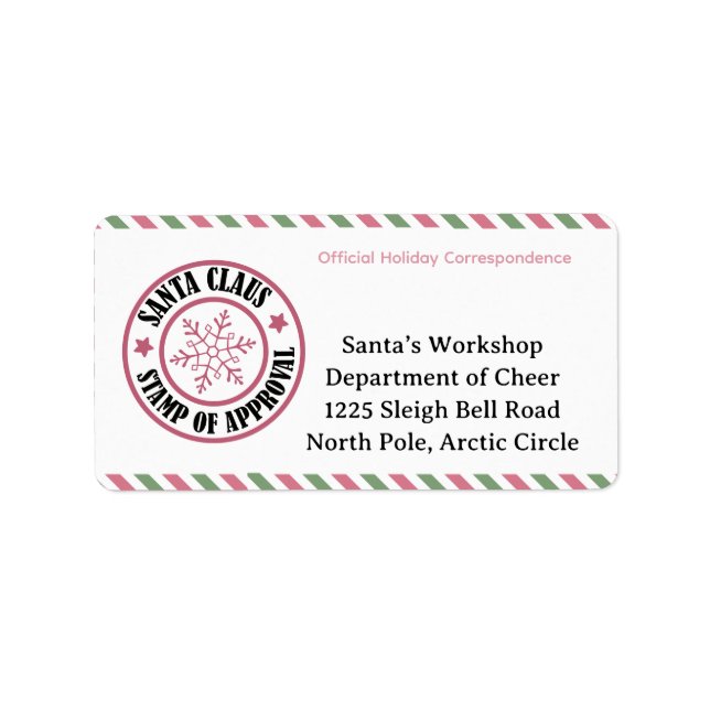 North Pole-post | Förtrollad Alv Adressetikett (Framsidan)