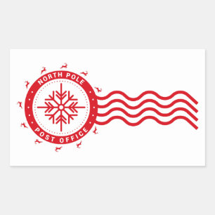 NORTH POLE POST OFFICE REKTANGULÄRT KLISTERMÄRKE