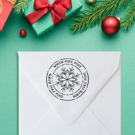 North Pole Post Snowflake Santa Frimärke Stämpel