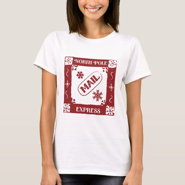 North Pole Postage Stamp T Shirt (Framsida)
