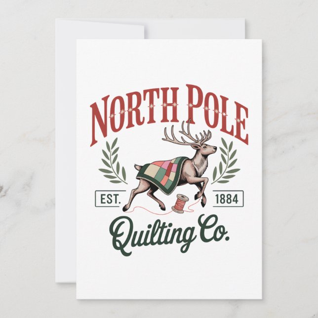 North Pole Quilting Funny Quilting Sewing Lover Tack Kort (Framsida)