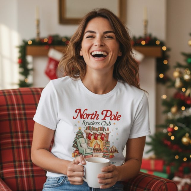 North Pole Readers Club Book Lover Christmas T Shirt (Skapare uppladdad)