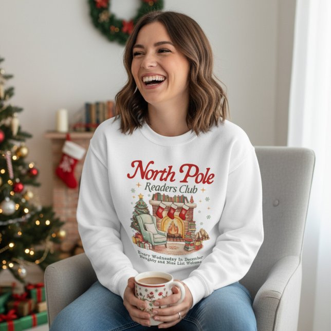North Pole Readers Club Book Lover Christmas T Shirt (Skapare uppladdad)