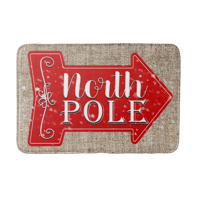 North Pole Red Arrow Rustic-Helgdag Badrumsmatta (Framsidan)