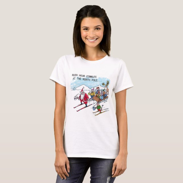North Pole Rush Hour Kvinnor vit T-shirt (Hel framsida)