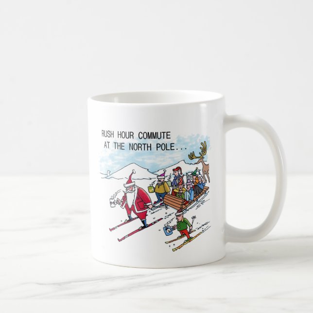 North Pole Rush Hour lämnat hand mugg (Höger)