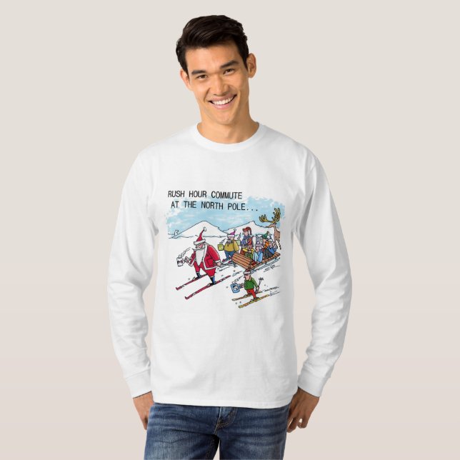North Pole Rush Timour långärmad shirt T Shirt (Hel framsida)