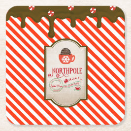 North Pole Santa Shop - jultomten Elf Made Underlägg Papper Kvadrat