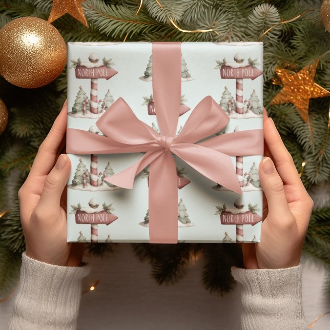 North Pole Sign | Wrapping Paper Presentpapper (Skapare uppladdad)