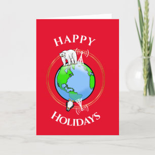North Pole South Pole Ham Radio-julkort Kort