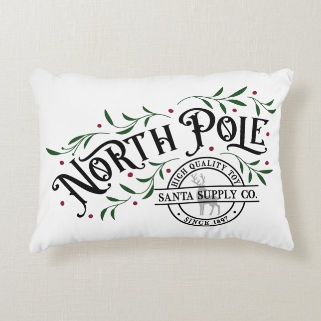 North Pole Supply Co. Prydnadskudde (Framsidan)