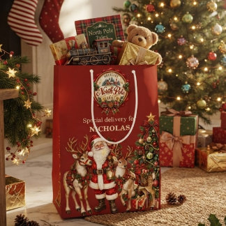North Pole Tomte Ren Jul Anpassat Namn