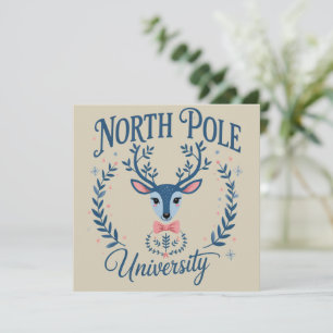 North Pole Universitetet Xmas Chinoiserie Renar  Julkort