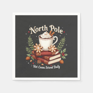 North Pole Varm Kakao Serveras Dagligen Jul Pappersservett