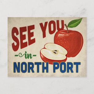 North Port Florida Apple - Vintage resor Vykort