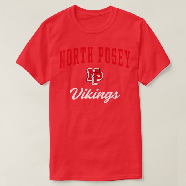 North Posey High School Vikings T Shirt (Design framsida)