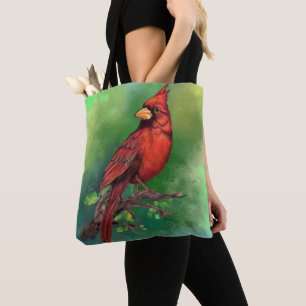 North Red Cardinal Tote Bag Tygkasse