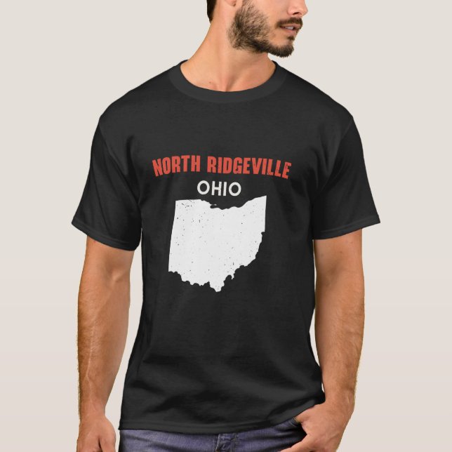 NORTH RIDGEVILLE Ohio USA State America Travel Ohi T Shirt (Framsida)