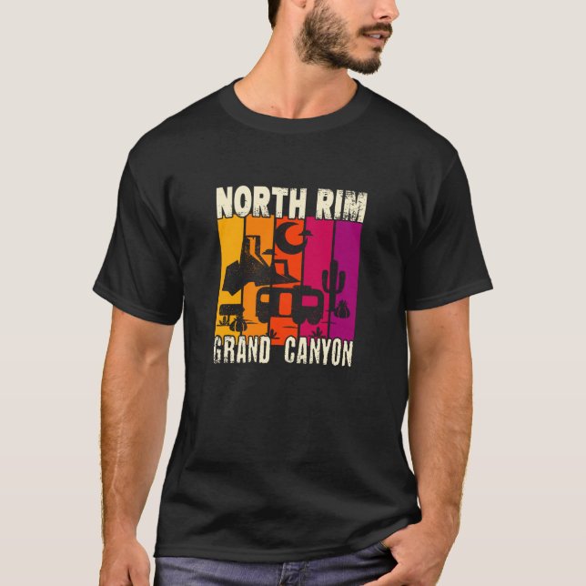 North Rim Grand Canyon camping T Shirt (Framsida)