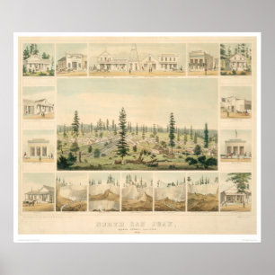 North San Juan. Panoramisk Karta 1858 (1567A) Poster