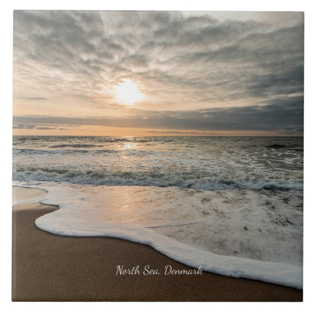 North Sea, Denmark picturesque sunset, Kakelplatta (Framsidan)