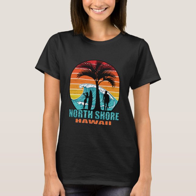 North Shore Beach Hawaii T Shirt (Framsida)