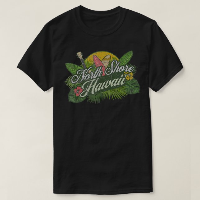 North Shore Hawaii Beach Surfa Summer Vacation Vin T Shirt (Design framsida)