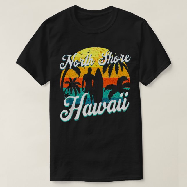 North Shore Hawaii Beach Surfer Summer Vacation VI T Shirt (Design framsida)