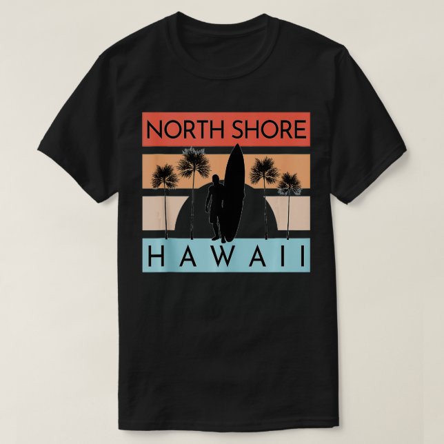 North Shore Hawaii Beach Surfing Summer Vacation T Shirt (Design framsida)