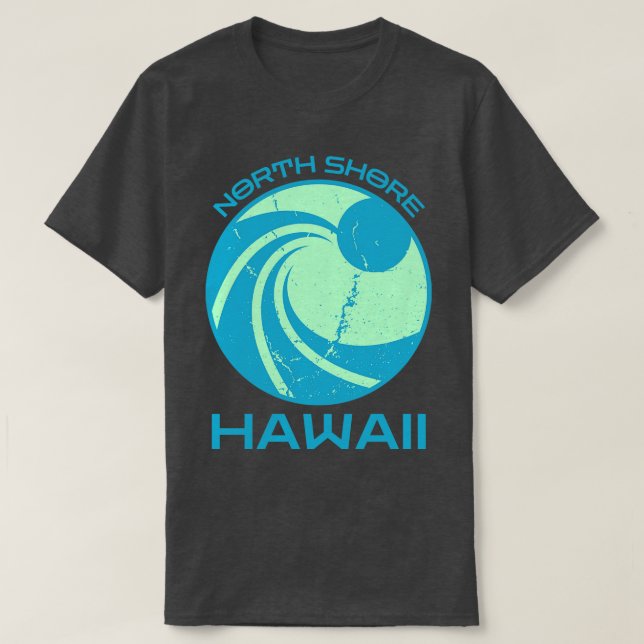 North Shore Hawaii Blue Grönt TShirt T Shirt (Design framsida)