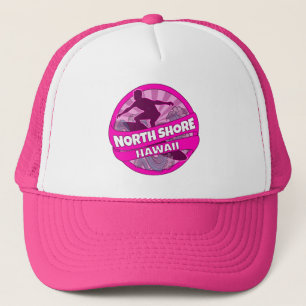 North Shore Hawaii rosa surfer logotyp hat Keps