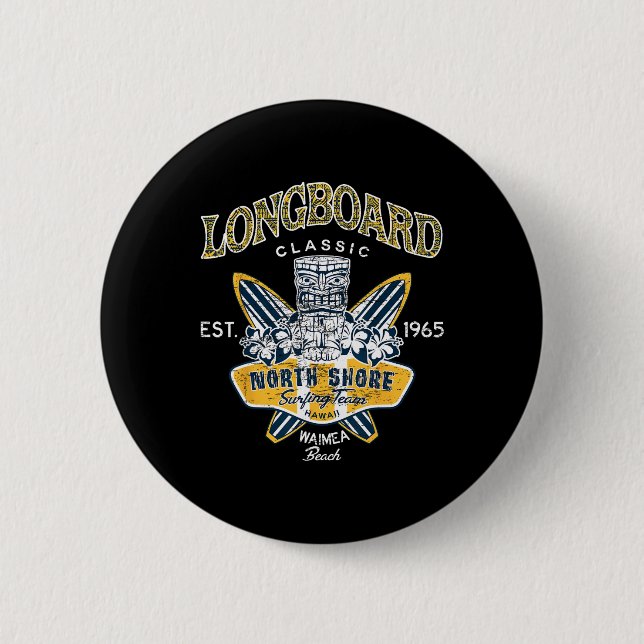 North Shore Hawaii Surfing Team Tee Longboard Clic Knapp (Framsida)