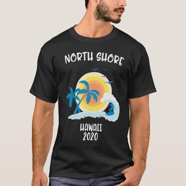 North Shore Hawaii Vacation Surf Beach Family Trip T Shirt (Framsida)