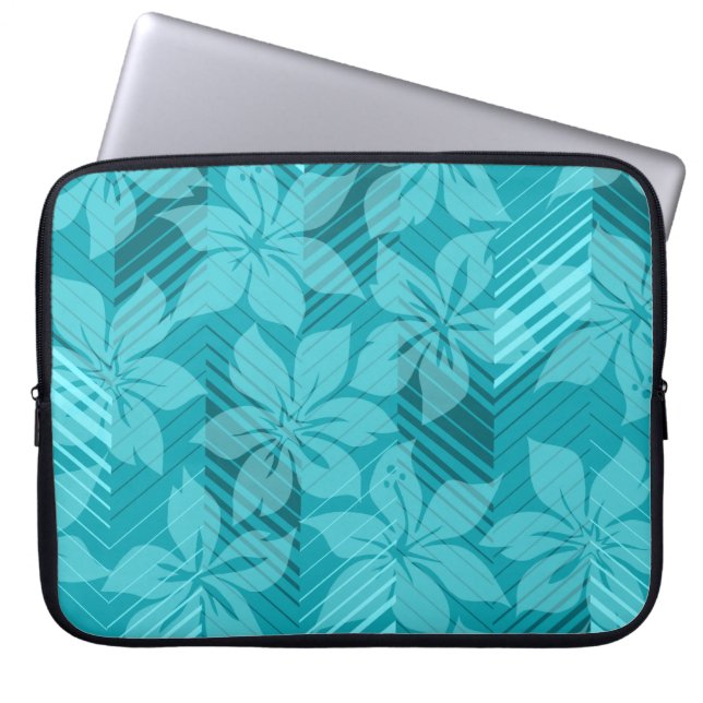 North Shore Hawaiian Hibiscus Neoprene Wetdräe Laptop Sleeve (Framsidan)