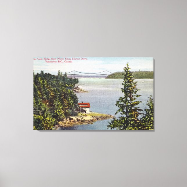 North Shore Marine Drive View of Lejon Grind Canvastryck (Framsida)