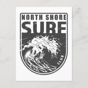 North Shore Surf Club Hawaii-märke Vykort