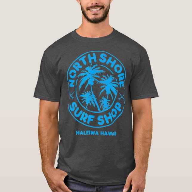 North Shore Surfa Shop Retro blue T Shirt (Framsida)