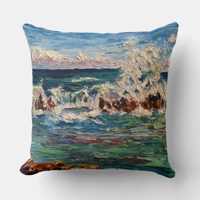 North Shore Thundering Waves in Hawaii pillow Kudde (Framsida)