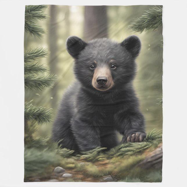 North Skogen Little Black Bear Unge Fleece Blanket (Framsidan)