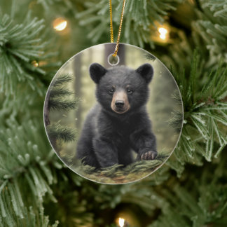 North Skogen Little Black Bear Unge Ornament