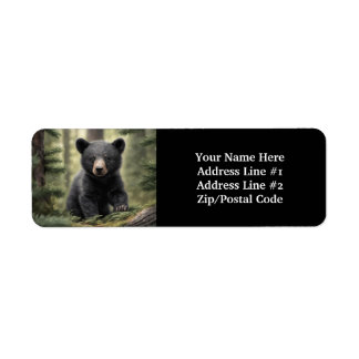 North Skogen Little Black Bear Unge Returadress Etikett