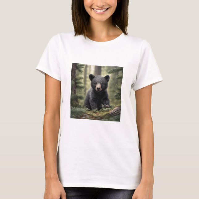 North Skogen Little Black Bear Unge T-Shirt (Framsida)