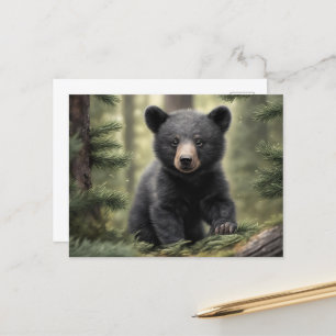 North Skogen Little Black Bear Unge vykort