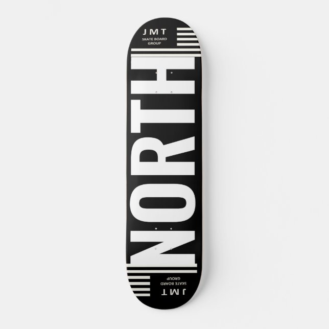 NORTH. Skuggbord Mini Skateboard Bräda 18,5 Cm (Framsida)