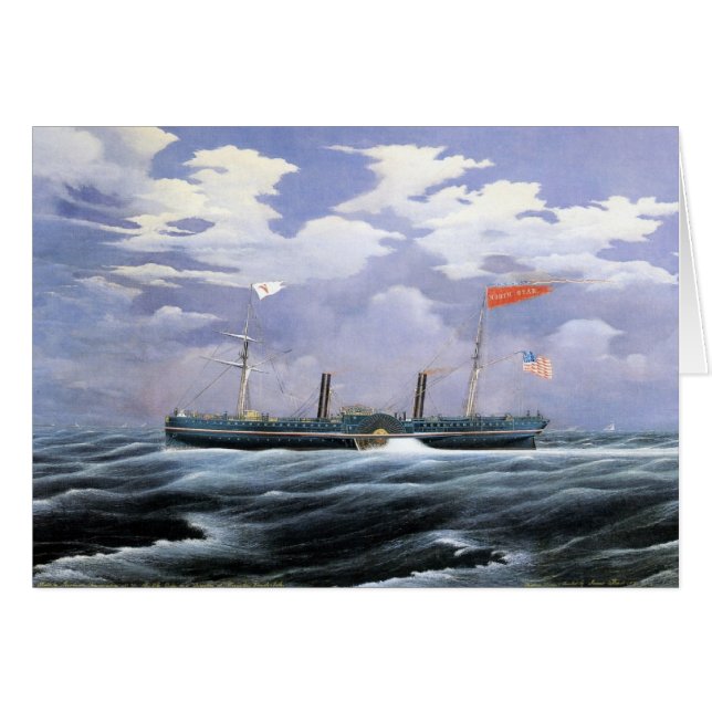 North Star Steam Yacht 1852 Hälsningskort (Framsidan Horizontal)