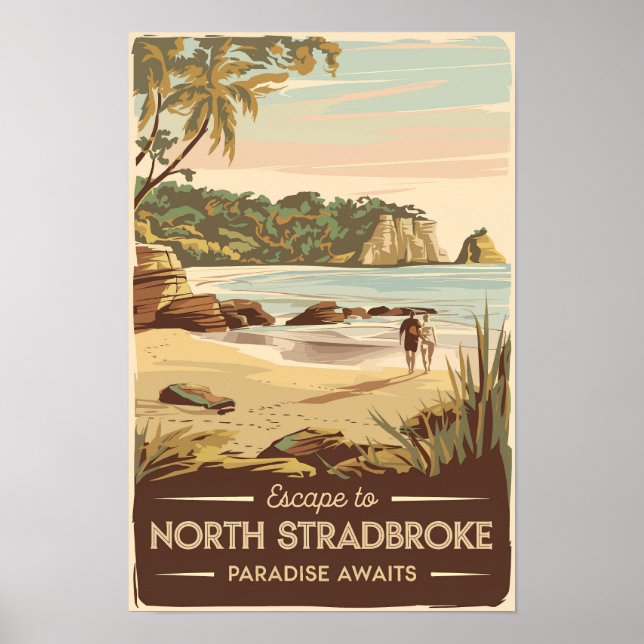 North Stradbroke Island Australien Illustration Poster (Framsidan)