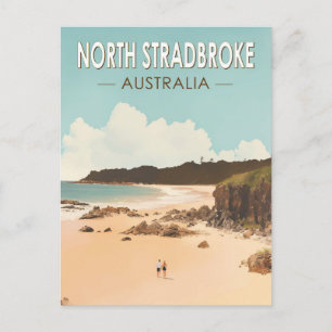 North Stradbroke Island Australien Travel Art Retr Vykort