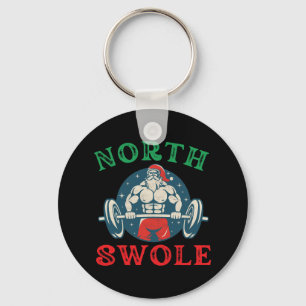 North Swole Funny Muscle Santa jul Bodybuild Nyckelring