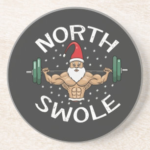 North Swole Funny Muscle Santa Santa Fitness Underlägg